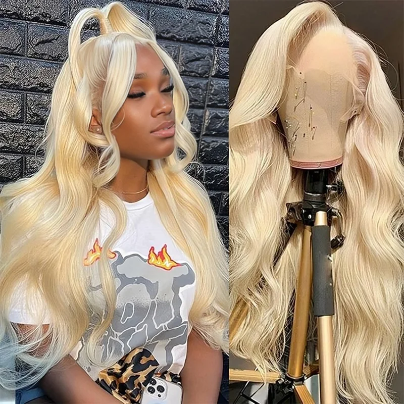 

30 40 inch 613 Honey Blonde Color body wave 13x6 Lace Front Human Hair Wigs For Women Brazilian HD Transparent Lace Frontal Wig
