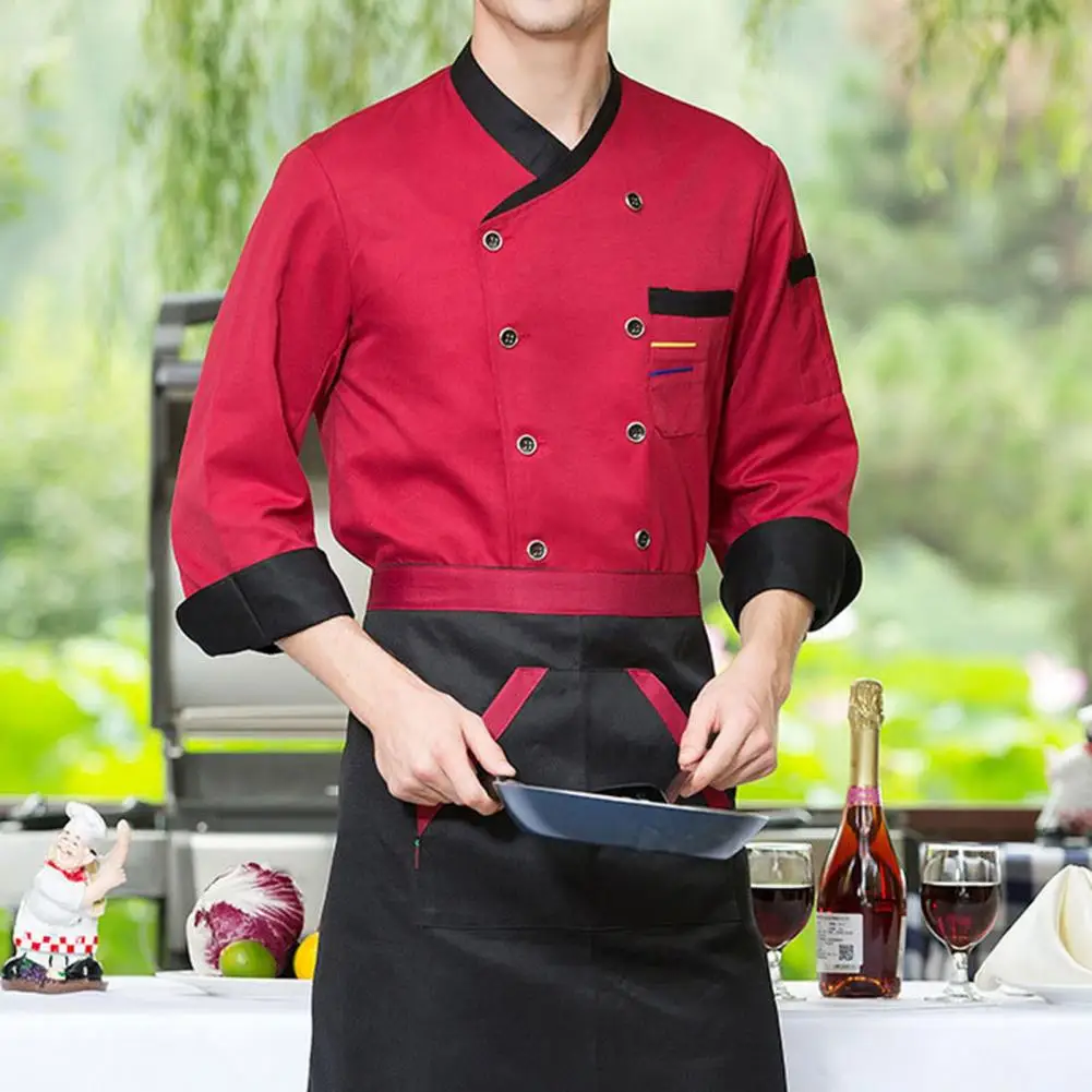 Szef kuchni odzież robocza gotowanie jednolite z długim rękawem Hotel szef kuchni restauracji koszula jesień zima kieszeń szef kuchni ubrania góry
