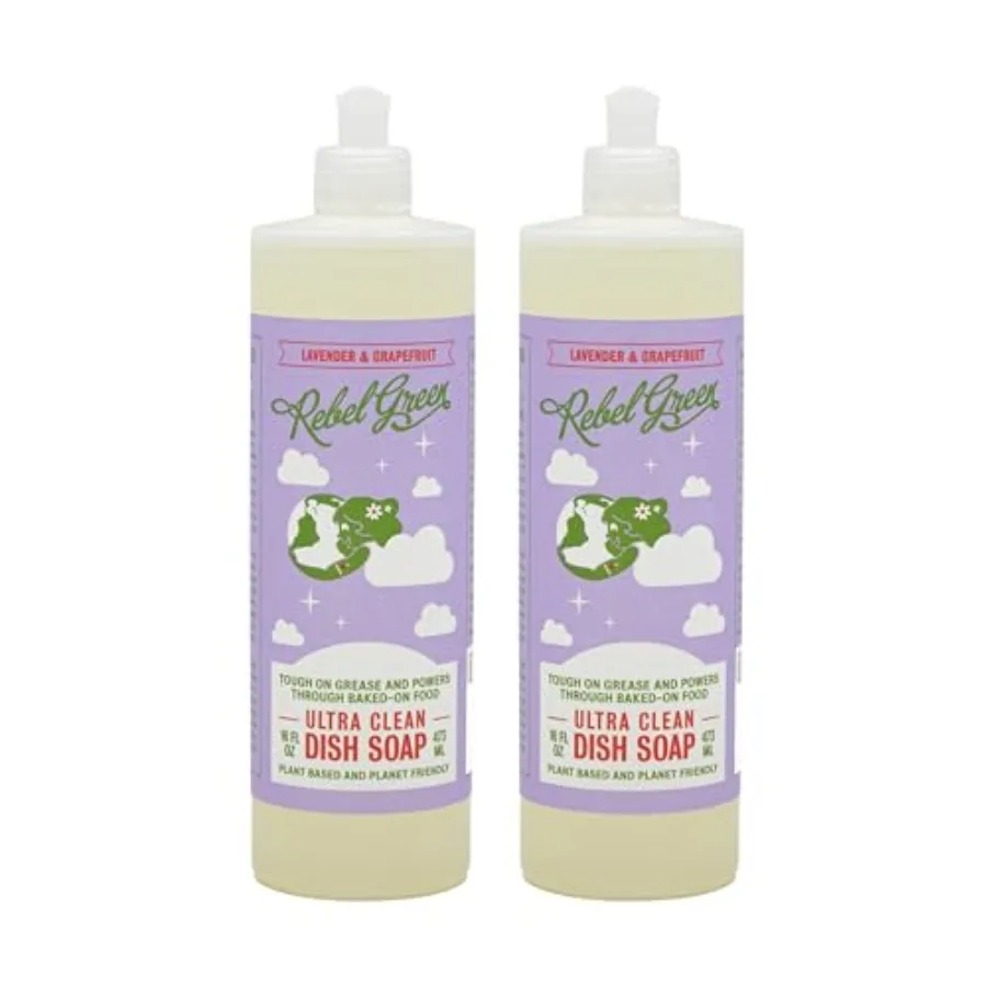 

er Deluxe Dish Soap - Natural Dishwashing Soap - Liquid Dish Detergent - Sustainable Dish Liquid Scented with Lavender Grapefru