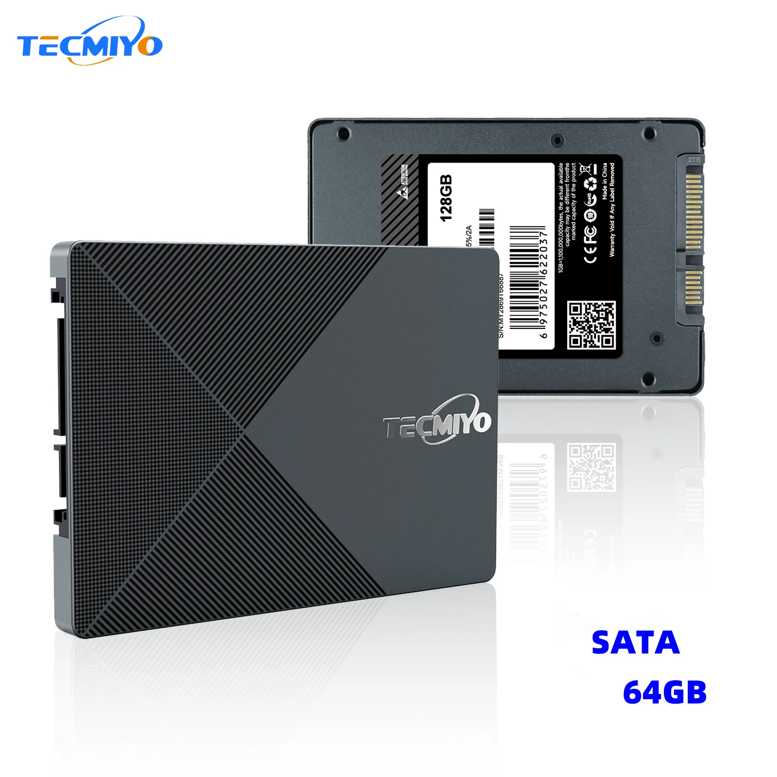 TECMIYO SATA SSD 64GB  SATA 2.5 Inch Internal SSD SATA III 6 Gb/s R/W 490MB/s 440MB/S