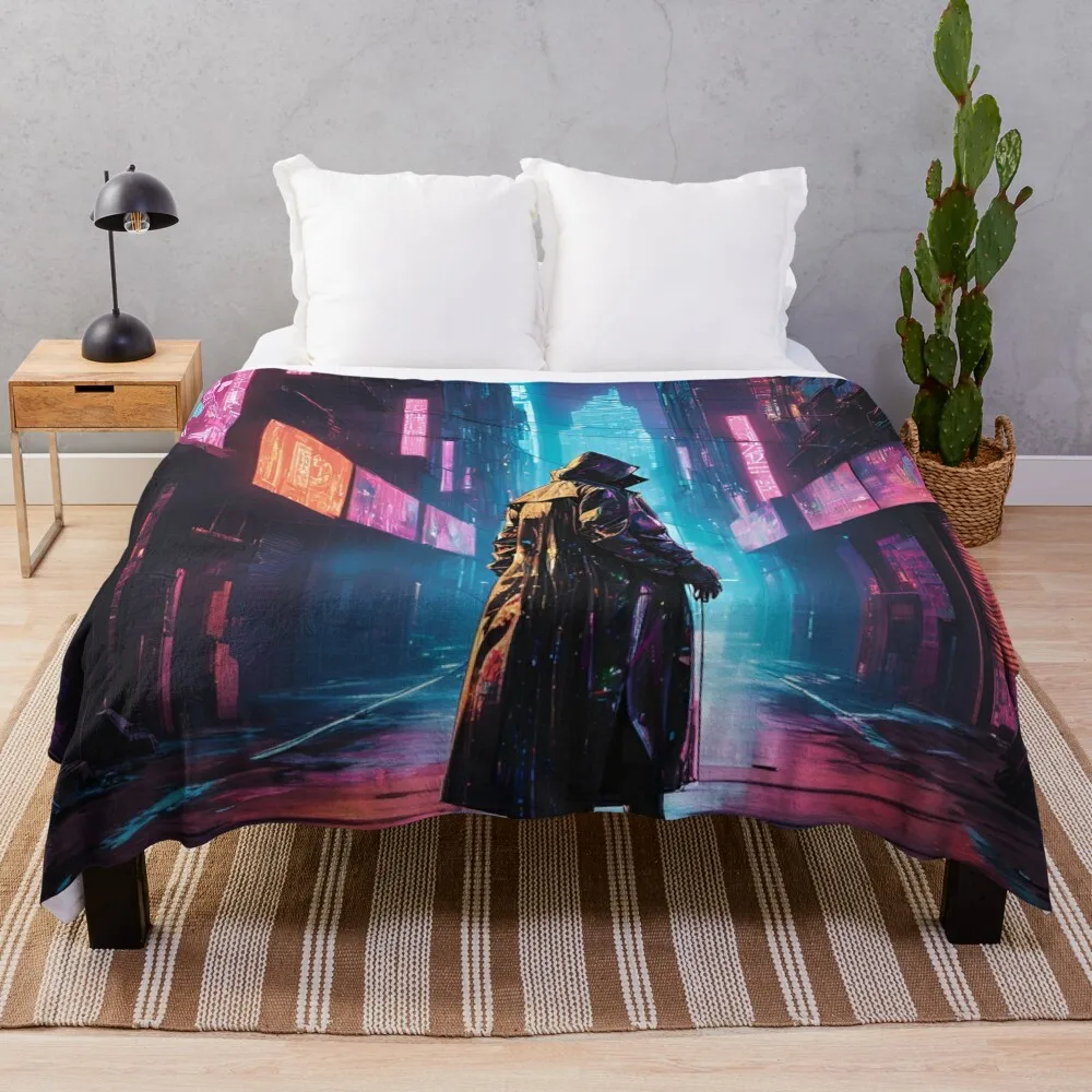 Neon Alley Stalker Throw Blanket heavy to sleep Designers christmas decoration Blankets