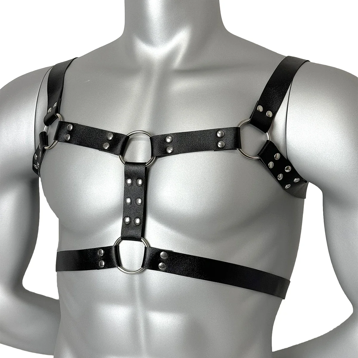 Arnés de pecho de cuero para hombre, lencería ajustable, fetiche, accesorios de ropa Gay, Bondage corporal, gótico, Punk, Club, correa de jaula