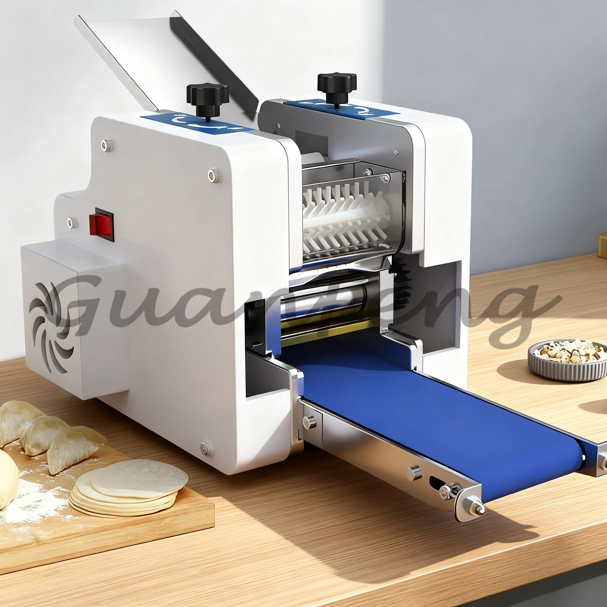 Commercial Electric Dough Press Forming Machine, Desktop Dough Sheeter for Snack Shop Dumpling Skin Production