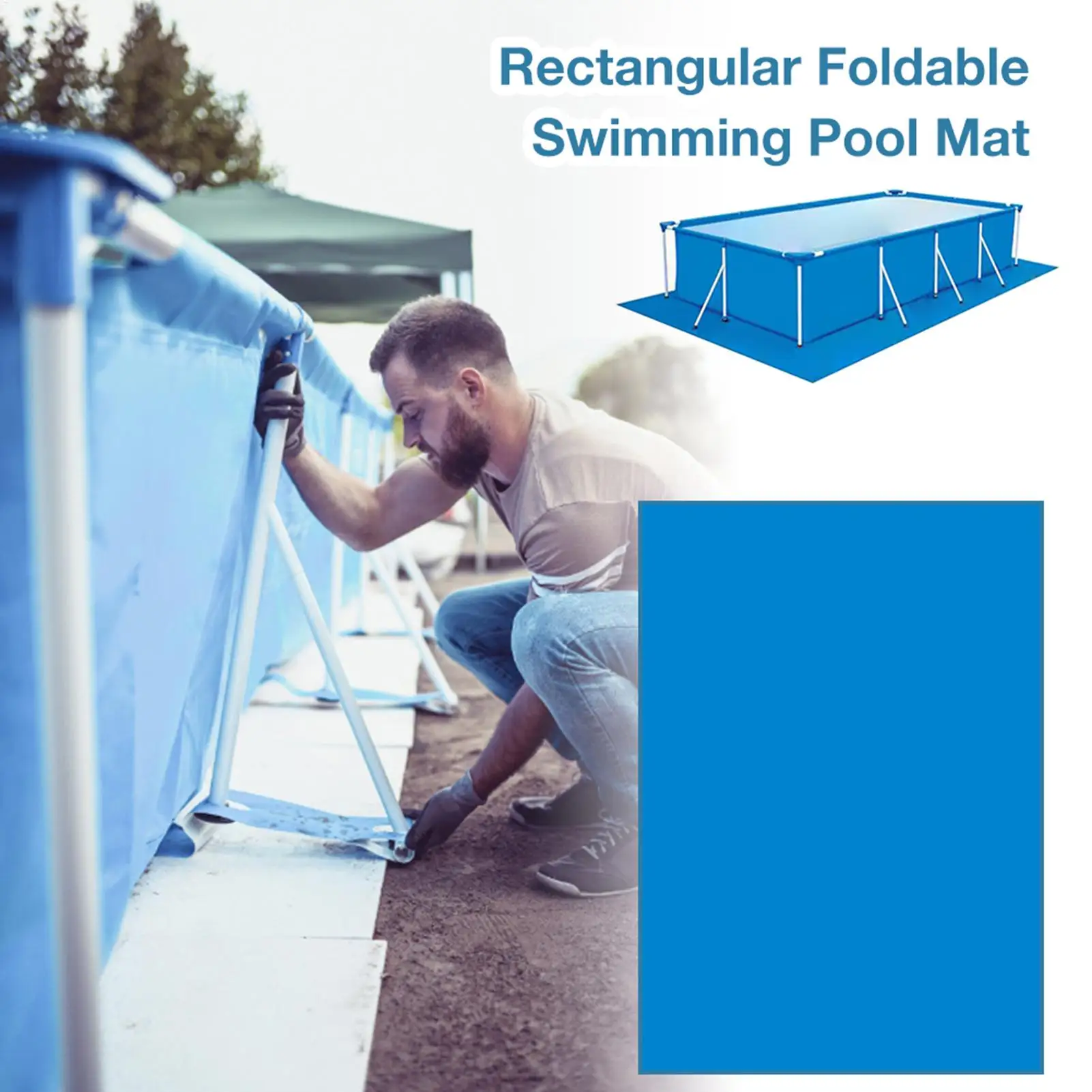 Tapis de piscine imperméable en PE, toile de protection pour sol de piscine, couverture anti-poussière en PE, coussin de protection pour piscine, film protecteur pour réduire l'usure et les déchirures de la piscine
