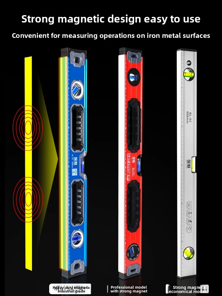 Level Ruler High Precision Level Ruler Small Aluminum Alloy Solid Anti-drop Balancer Tool Strong Magnetic Household