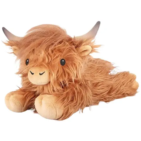 Kawaii Lying Highland Cow Plush Toy Soft Stuffed Animals Doll Highland Cow Puppet Cute Plushie Kawaii Kids Xmas Gifts Home Decor