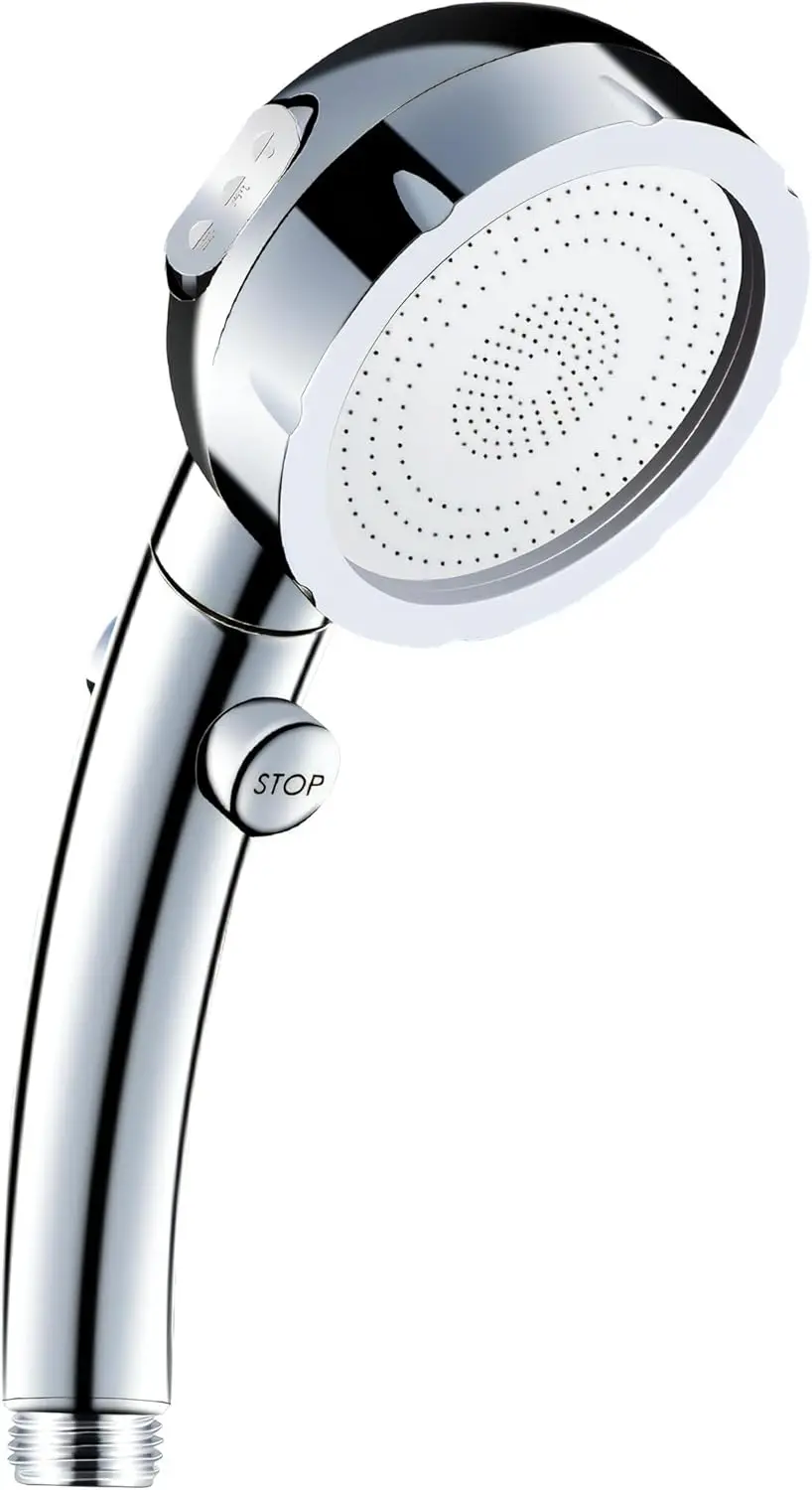 

6-Setting High Pressure Handheld Shower Head with ON/OFF Switch, Chrome, Easy Install