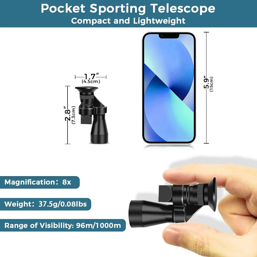 Portable HD Mini Pocket Monocular Telescope High Magnification Zoom Outdoor Fishing Telescope for Hunting Camping Mountaineering