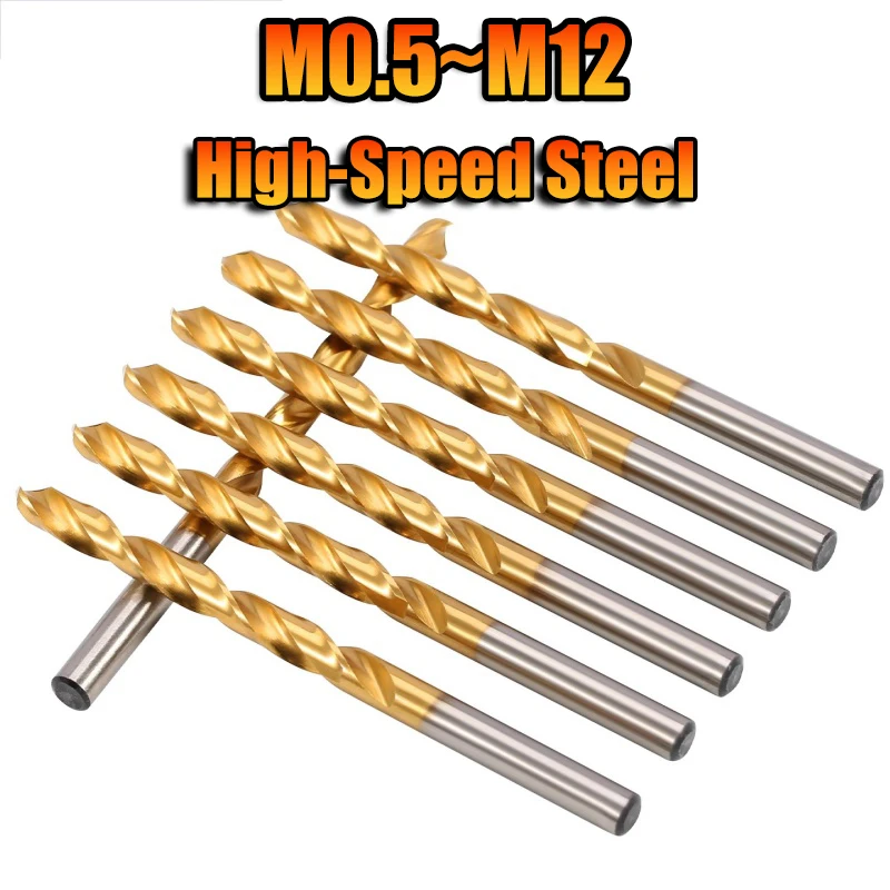 

Спиральное сверло HSS 0,5 мм ~ 12 мм, дрель с титановым покрытием, высокоинтенсивные аксессуары для инструментов для металла, нержавеющей стали, алюминия, дерева