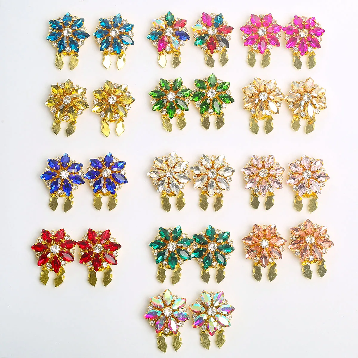 2PCS Rhinestone Flower Button Cover for Shirt Luxury Crystal Cufflinks Covers Decoration Button Clip fashion Sleeve Buttons