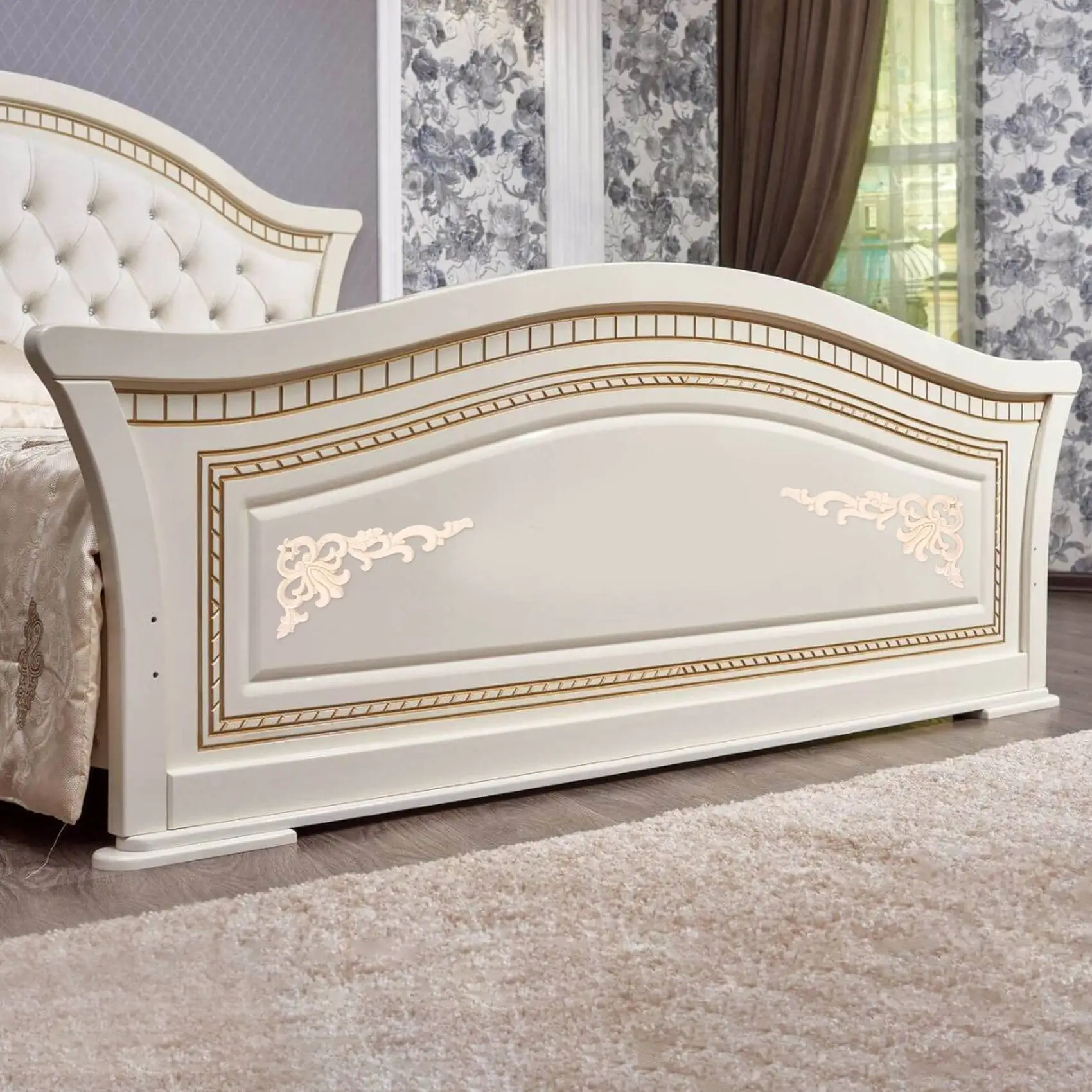 

A19I-4Pcs European Floral Craft Furniture Decorative Carved Applique Wood Modern Wall Frame Corner Door