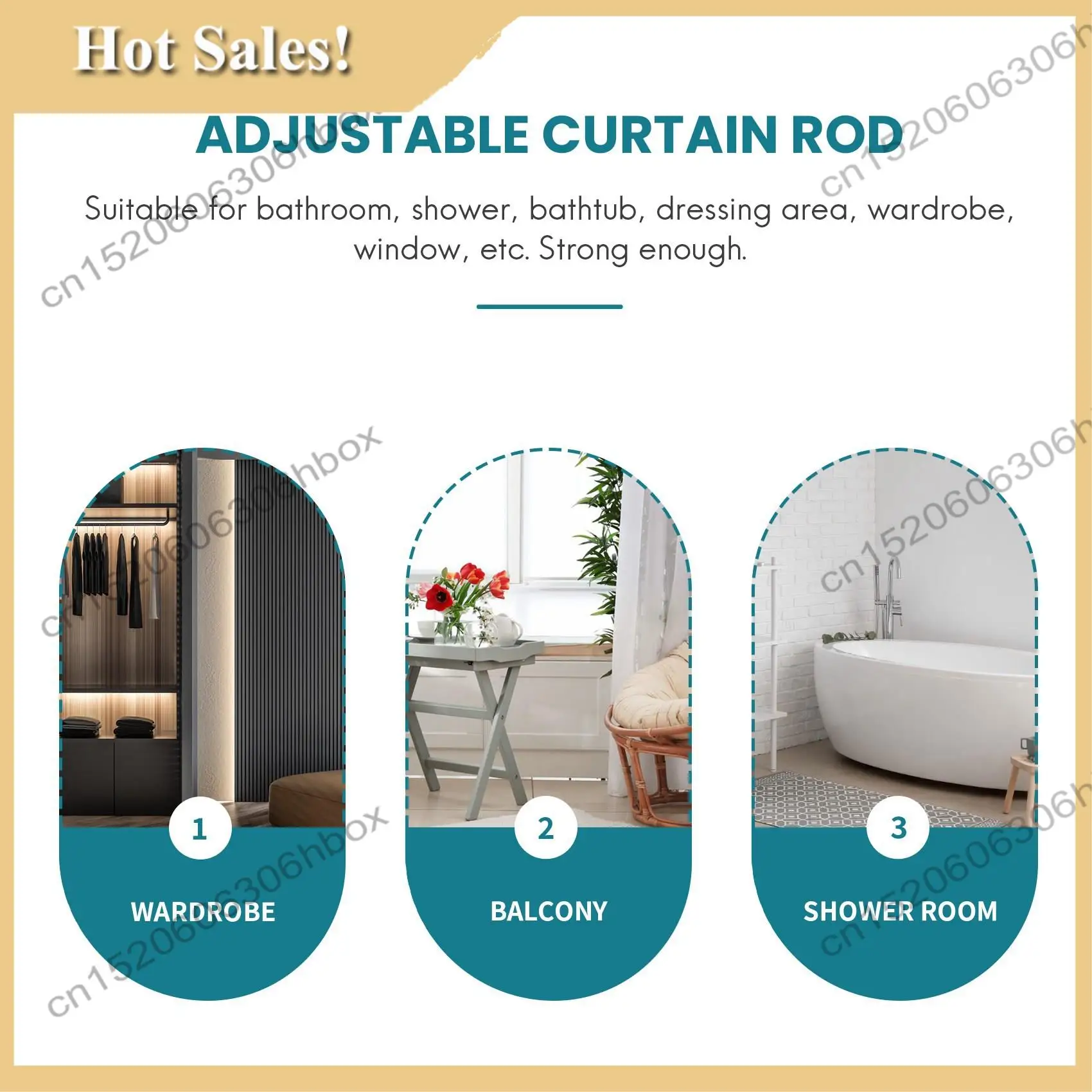 -HOPE 3 STKS Lente Gordijnroeden 16 Tot 28 Inch Spanstang Lente Gordijnroede Verstelbare Gordijnroede Uitbreidbare Gordijnroede