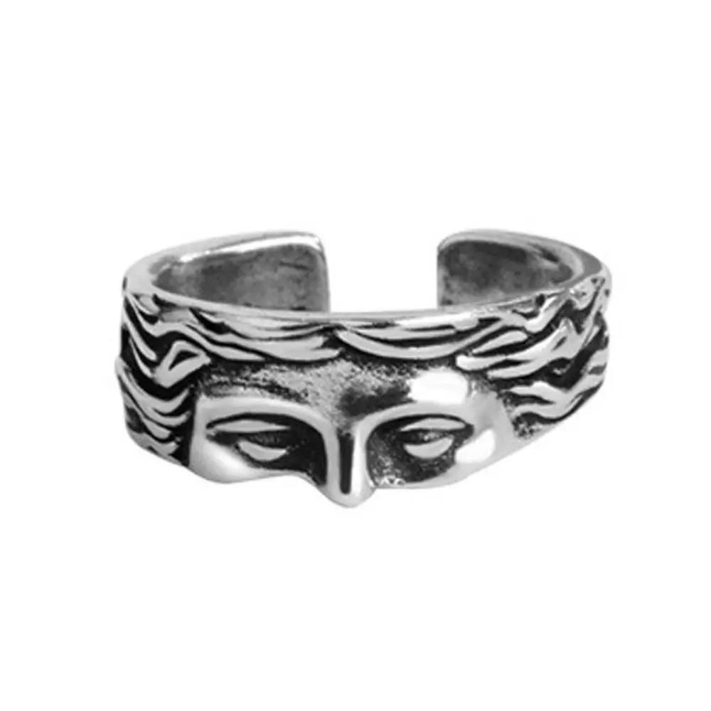 Creative Adjustable Venus Mask Ring Literary Sculpture Vintage Half Face Rings Retro Silver Gold Opening Ring Confessing Gift