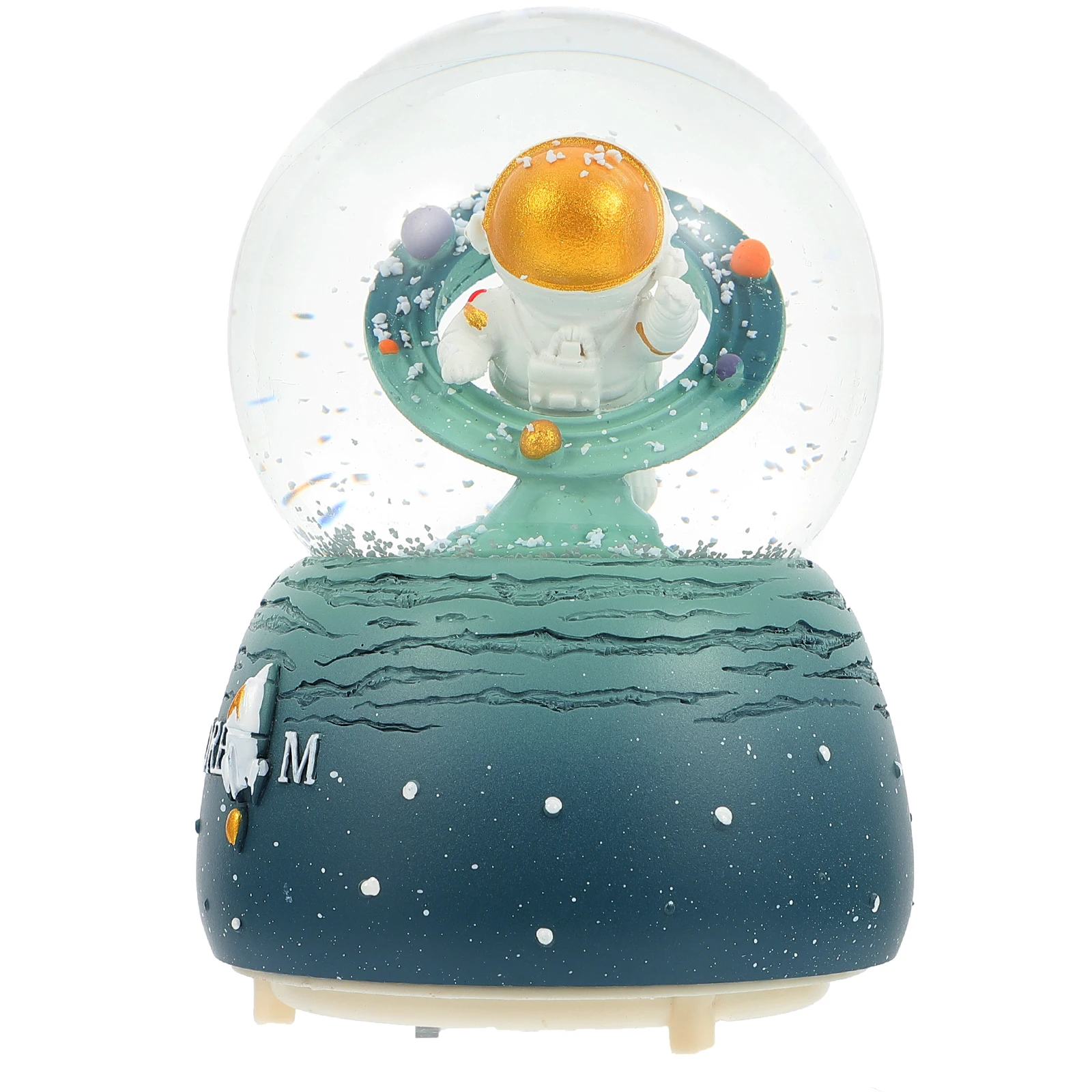 

Crystal Ball Music Box Astronaut Shape Home Bedroom Decoration Clear Glass Liquid Snowflakes Musical Gift Idea