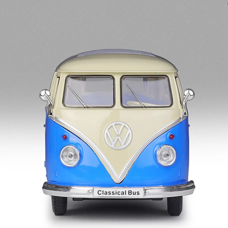 WELLY 1:24 Volkswagen Bus 1963 T1BUS Bus Van Simulation Alloy Car Finished Model  Birthday Gift Toys for Boys