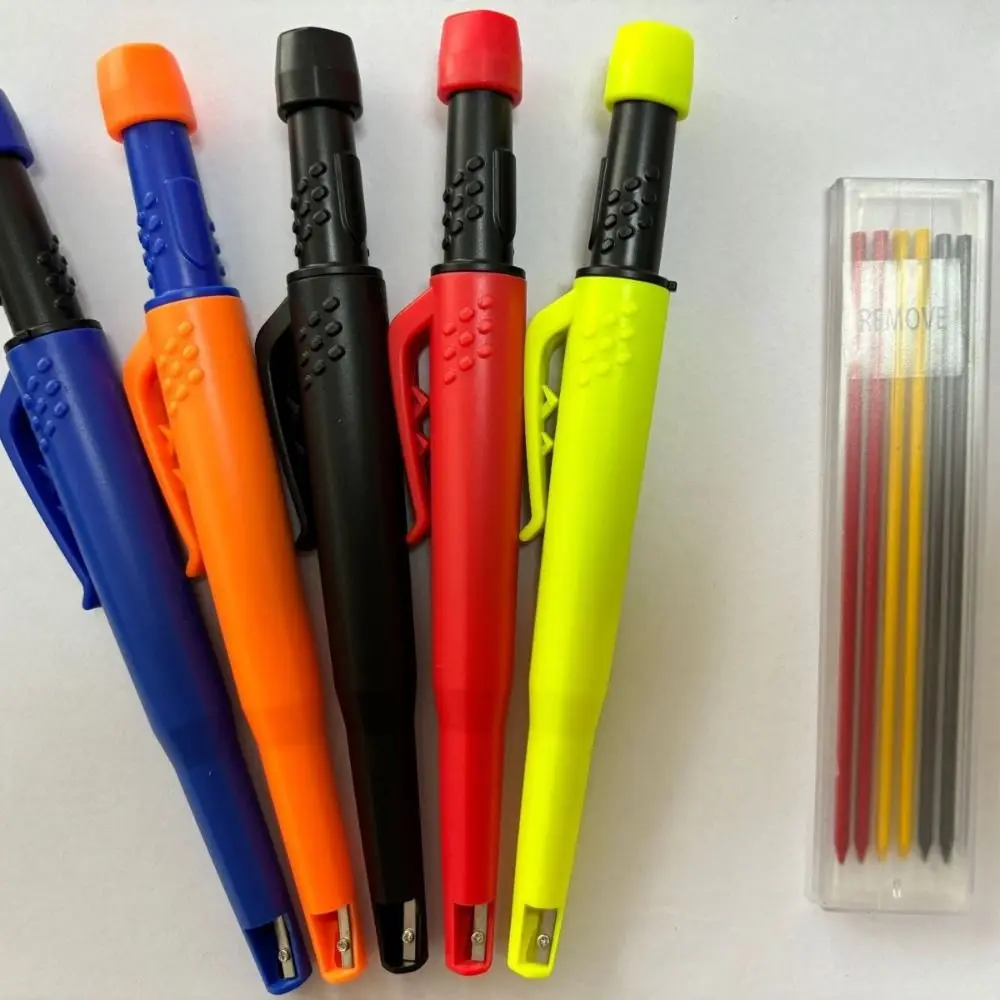 Precise Marking Carpenter Mechanical Pencil Pen Cap with Sharpener Mechanical Pencil Solid Professional