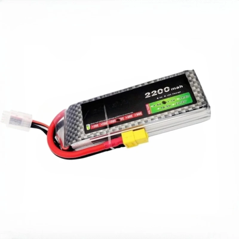 بطارية ليبو 7.4 فولت 2200 مللي أمبير في الساعة لـ Wltoys 144001 124018 RC على الطرق الوعرة الزاحفة سيارة 2s بطارية ليثيوم 7.4 فولت RC بطارية توصيل خارجي