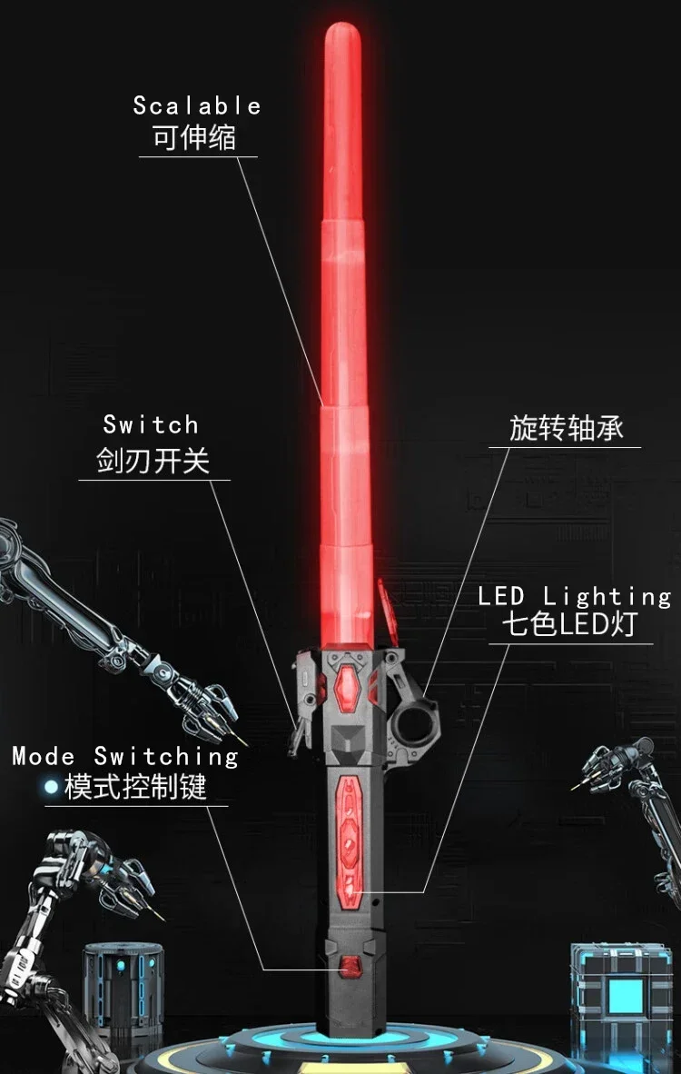 Luminous Star Wars Lightsaber para crianças, espadas luminosas, sabre de luz, faca telescópica, Glow Stick, meninas batalha brinquedo, meninos