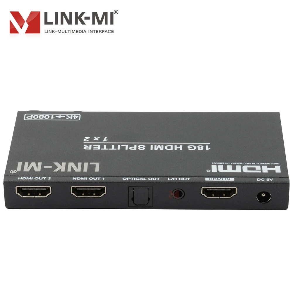 4K HDMI 2.0 Splitter 1x2/مستخلص الصوت، LPCM، DTS، تجاوز الإخراج ووظيفة قشارة سفلية 4K إلى 1080P عبر مفتاح الاتصال على اللوحة #3