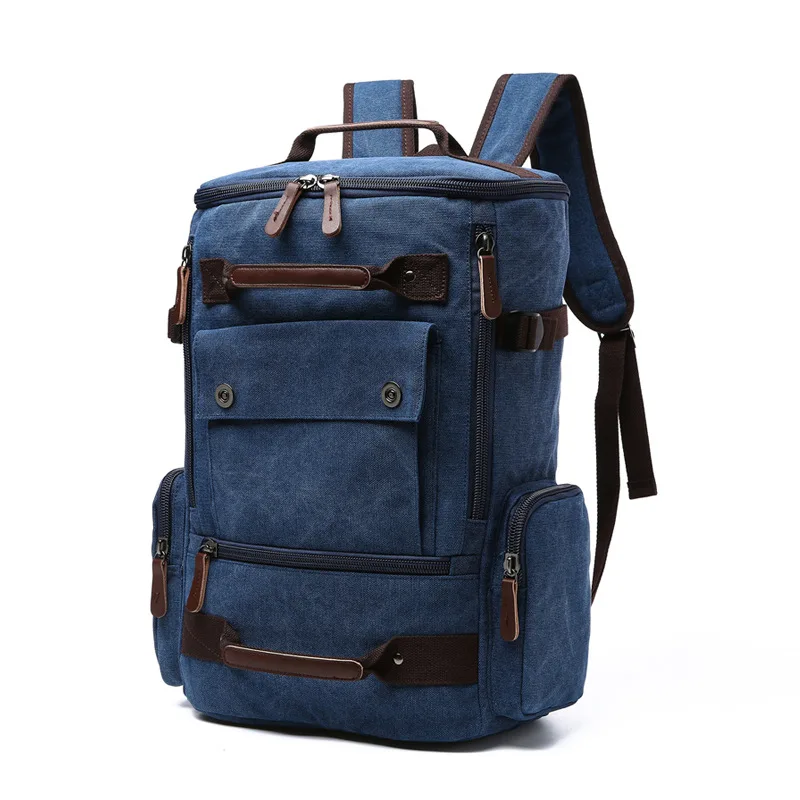 Vintage Leinwand Rucksack Herren Rucksack Schult asche Herren Reisetaschen große Kapazität Rucksack Laptop Rucksack Tasche Rucksack