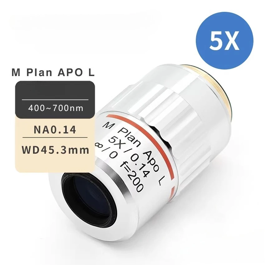 M26 APO Plan Objectives Metallographic Microscope Long Working Distance F=200 95mm Visible Achromatic Objective Lens