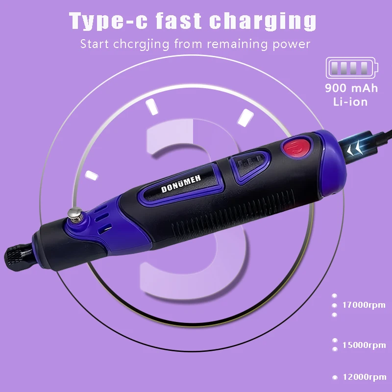 Mini Rotary Tool Wireless Drill Engraving Polishing Grinding USB Rechargeable Cordless Woodworking Engraving Pen DIY Dremel Tool