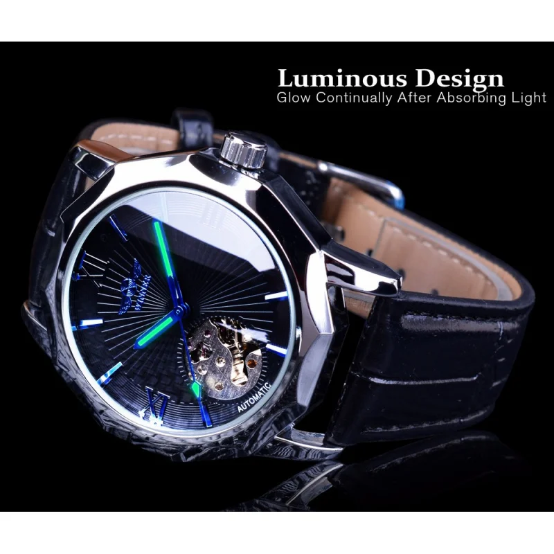 Free Shipping OUTLETSwinner Men's fashion casual Hollow Retro Automatic Mechanical Watch