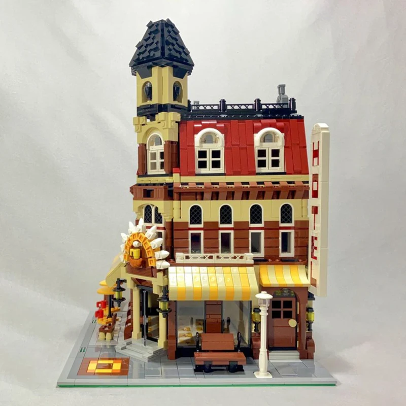 منتج جديد رائع MOC بنة نموذج ركن الشارع مقهى التكنولوجيا وحدات لعبة أطفال هدية مجموعة تجميع ذاتية الصنع