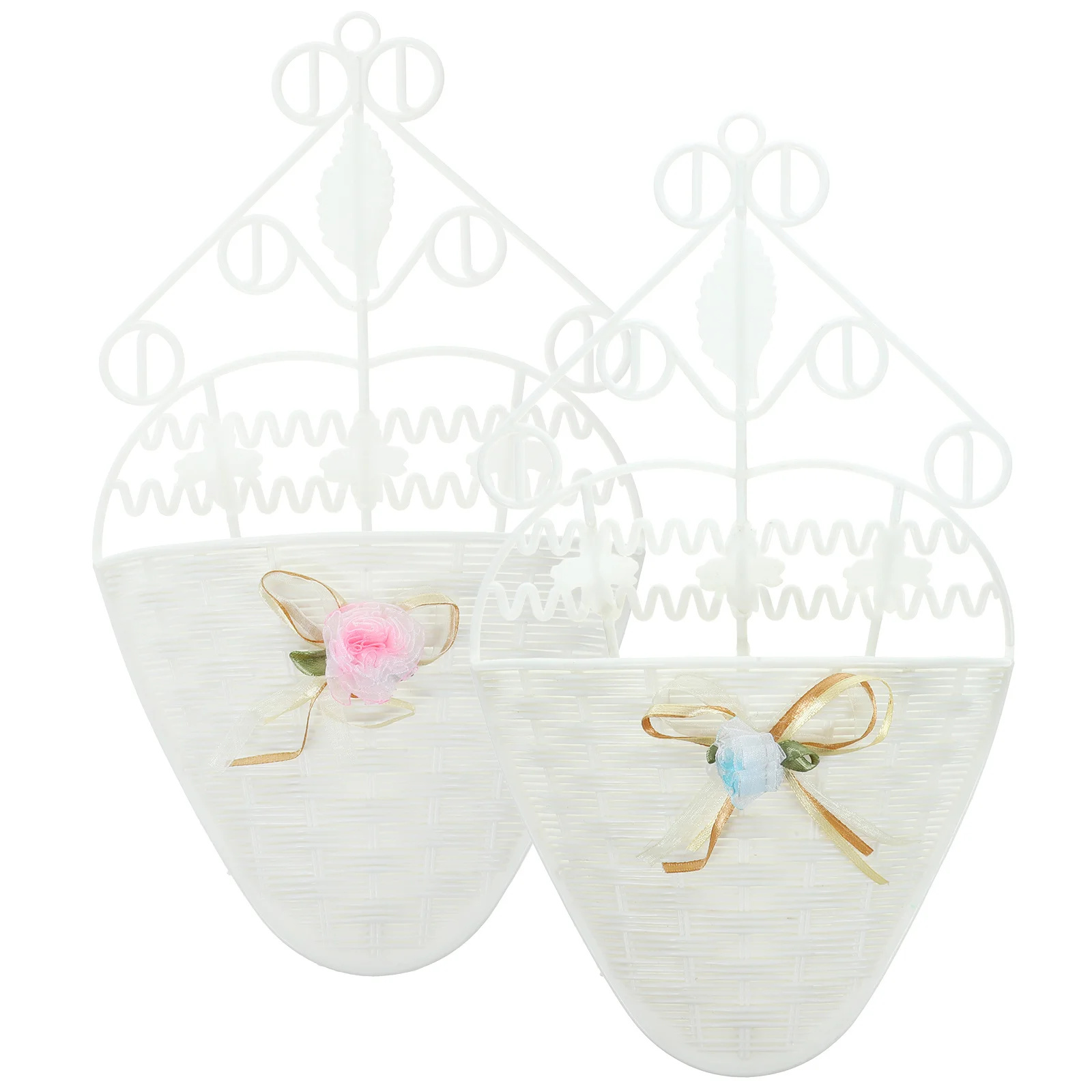 

2Pcs Hanging Flower Basket Plastic Artificial Flowerpot Wall Planter Indoor Outdoor Plant Container Wall Hanging Basket