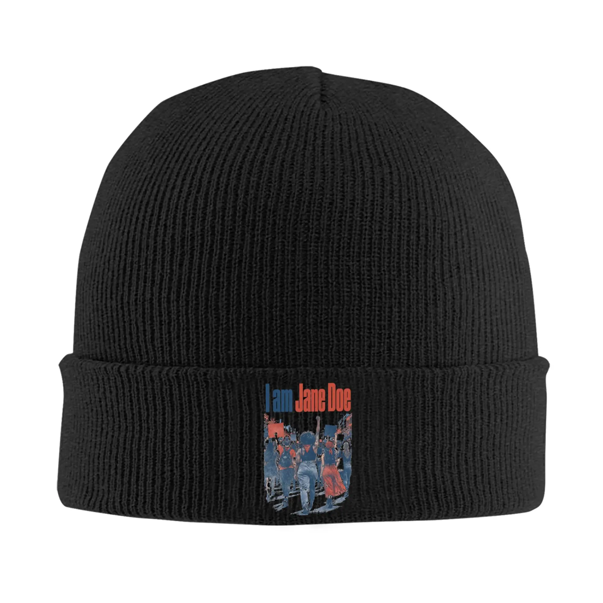 I AM Jane DOE I Stand With Women And Survivors Of Assault Knitted Hat Beanies Autumn Winter Hat Warm Acrylic Cap for Men Gifts