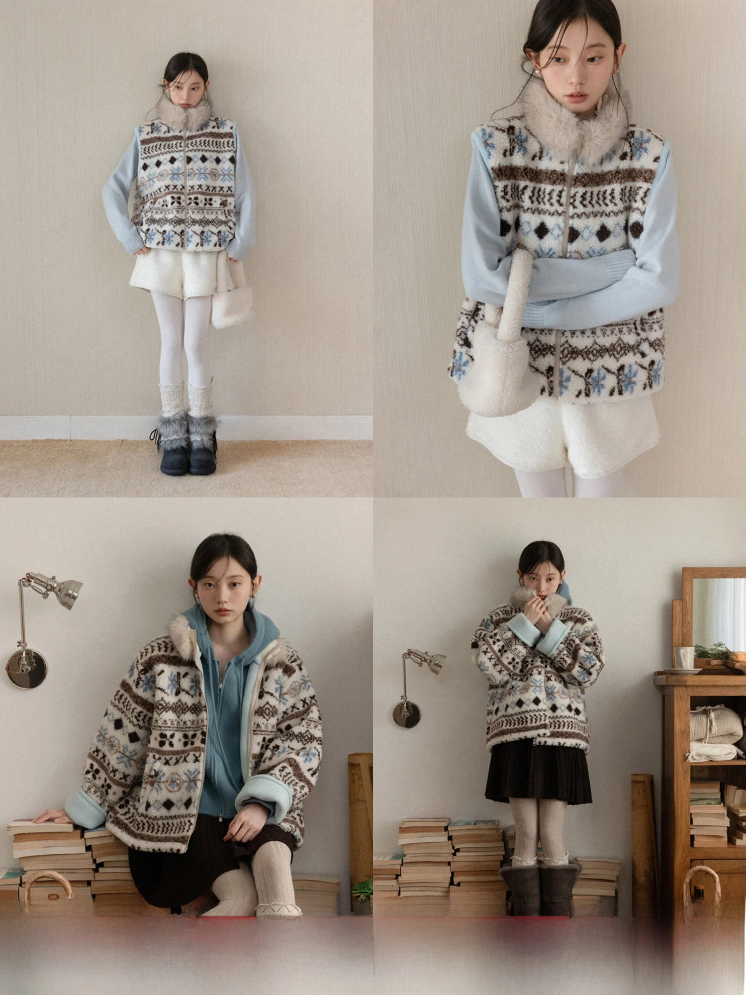 

Женская зимняя куртка Ferret Island в стиле ретро с воротником из овечьей шерсти, вышивкой, утепленная, теплая, повседневная, свободного кроя, с длинными рукавами