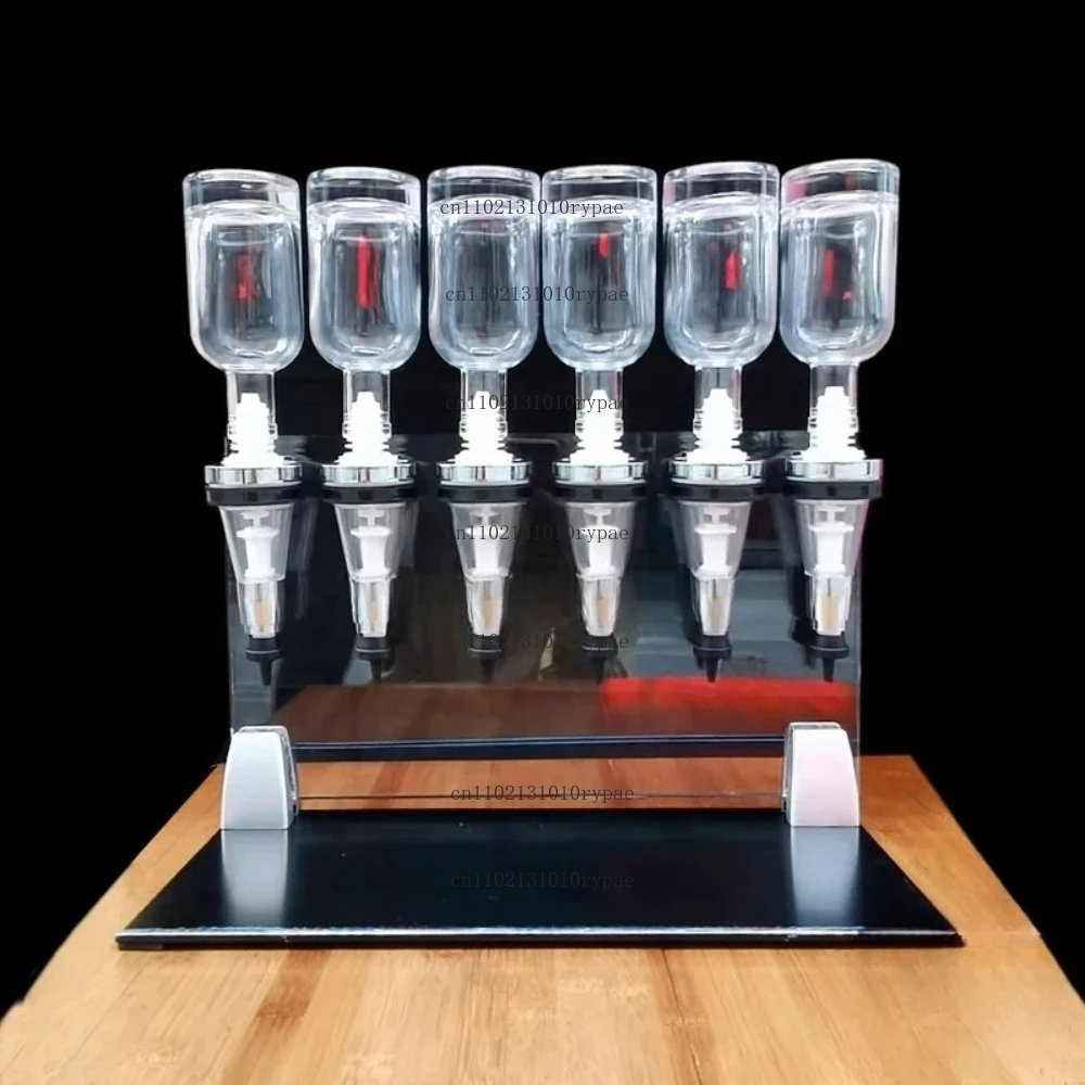 High-end bulk perfume bar display stand bulk perfume sales mini counter 6 pump head dispenser stall shelves.