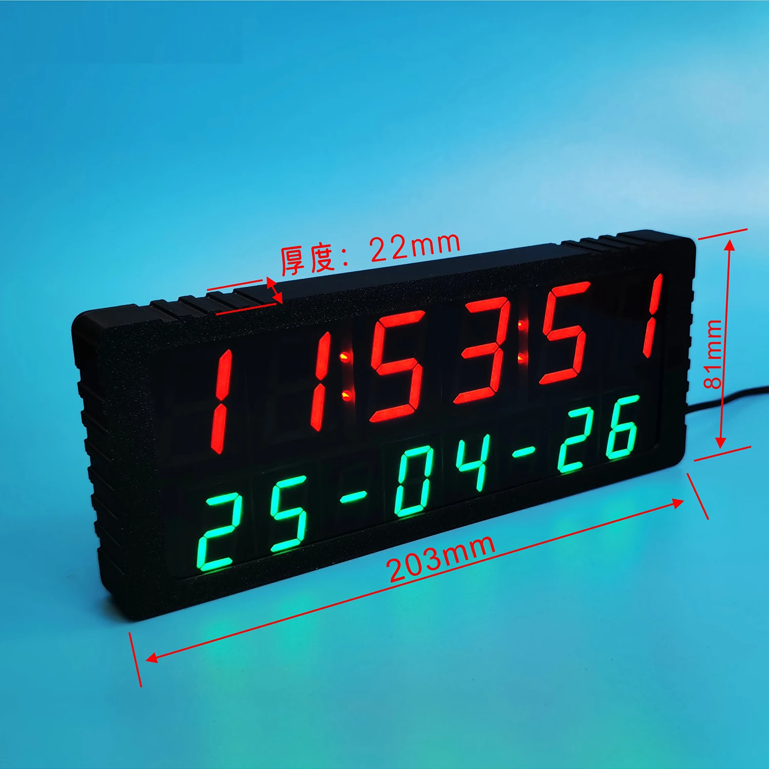 WIFI Clock Wireless Network Timing LED Electronic Clock Display TIME Year Month Day Hour Minute Second Alarm Clock Typec USB