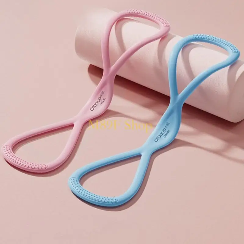 M89F Highly Elastic Silicone Yoga Rope Fitness Resistance Bands For Fitness Training And Muscle Stretching With 8Shape Design