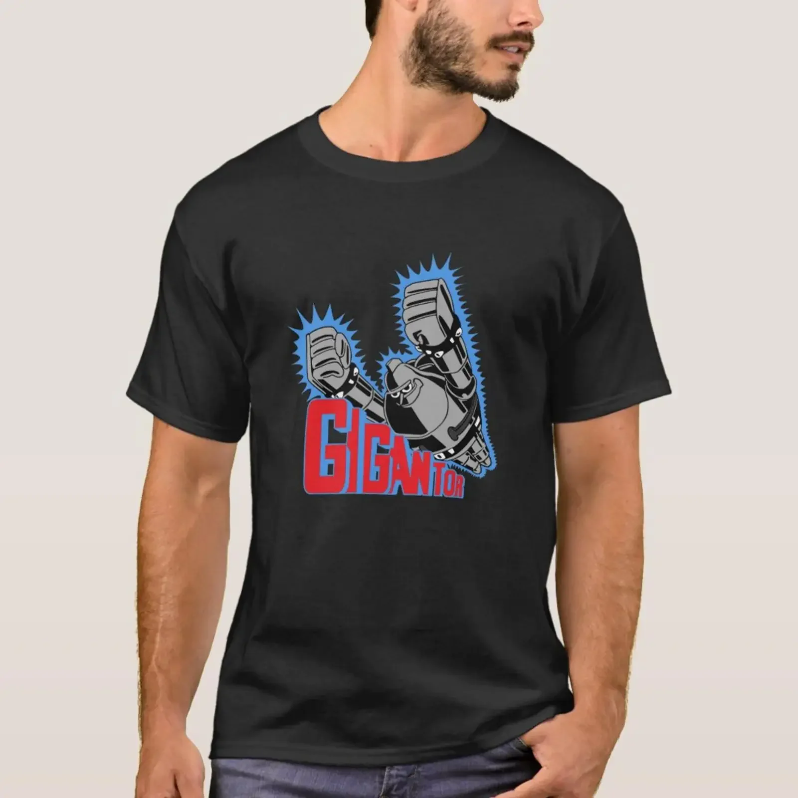 Gigantor Sticker Mask T-Shirt, Vintage-Waschung, vielseitig, dehnbar, mit grafischem Muster, bequem, für Herren, leicht weich, atmungsaktiv, stilvoll.