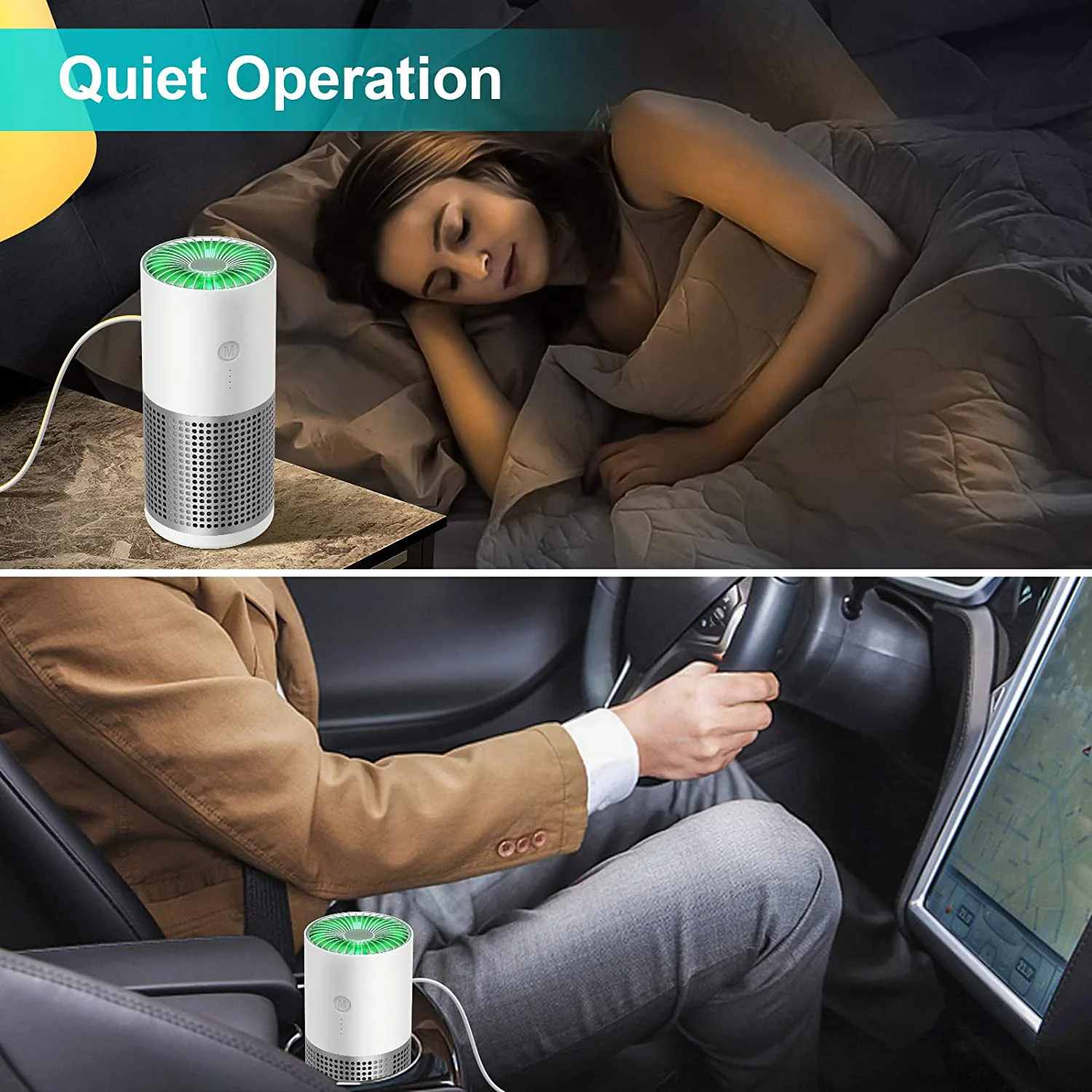 Personal Mini Hepa Filter Portable Car Air Purifier USB