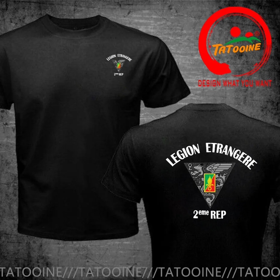 French Army Elite Units 2eme REP Foreign Parachute Regiments T Shirt Men Fashion Trendy Casual Clothing Stylish Tops Tee Shirt L