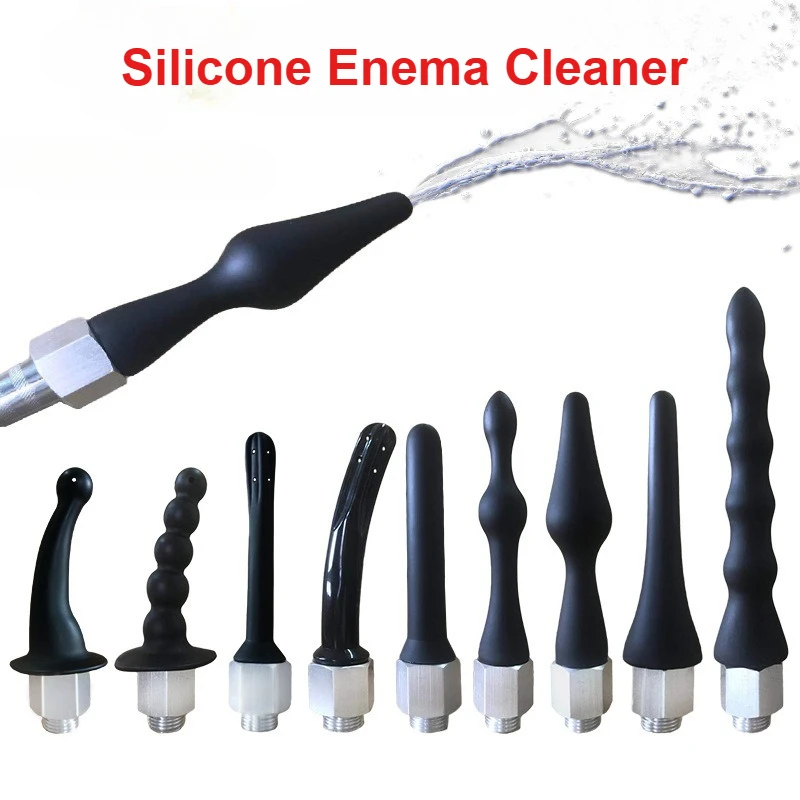 Enema Cleaning Container Vagina Anal Plug Cleaner Faucets Shower Design Medical Rubber Health Hygiene Tool Sextoys For Woman/Man