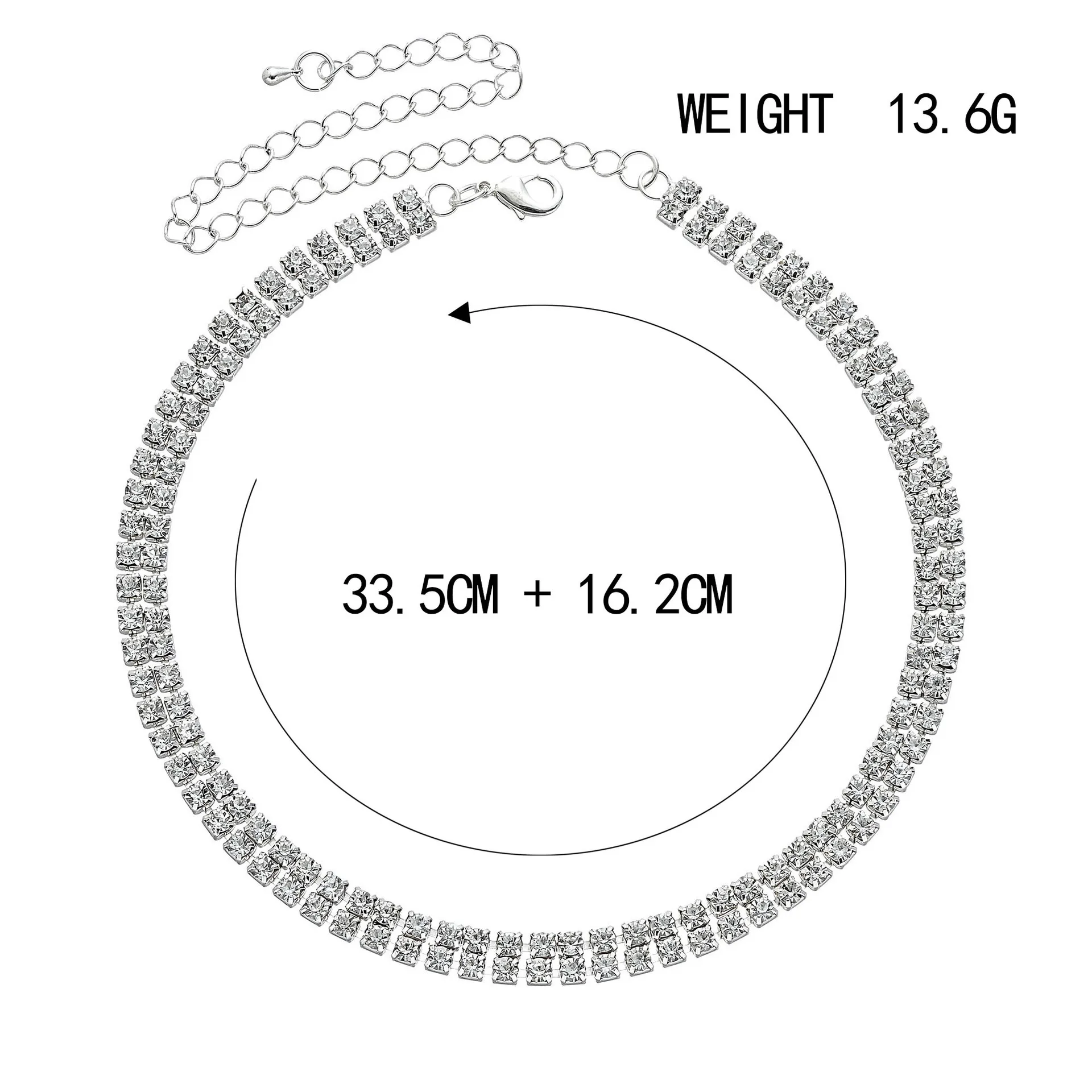 متعدد الطبقات الفاخرة حجر الراين سلسلة قلادة للنساء فتاة الاتجاه الزركون المختنق طوق الرقبة العروس مجوهرات الذكرى حزب هدية #6