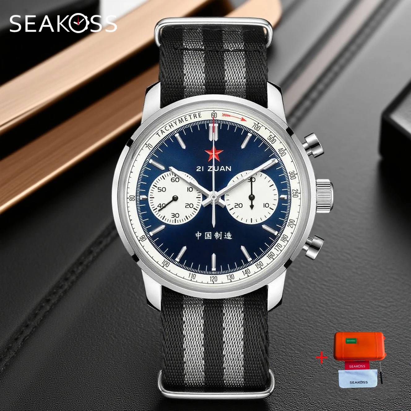 

SEAKOSS 1963 хронограф механические подарочные часы Seagull st1901 механизм 42 мм для мужчин сапфировые светящиеся мужские водонепроницаемые часы-пилот