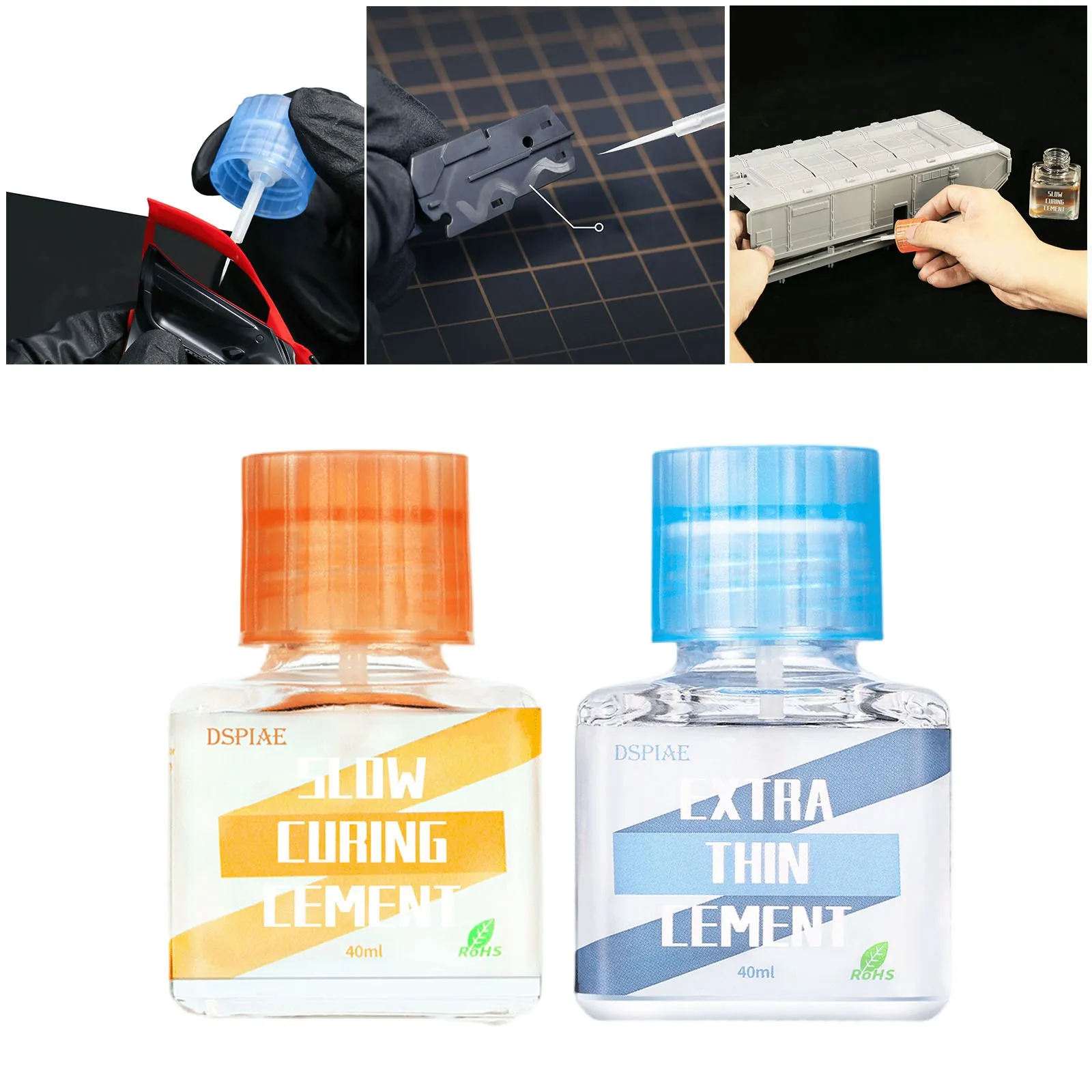 

DSPIAE ETC-01 ETC-02 Quick-drying Extra Thin Glue Model Kit Tools Seamless Cement for Military Model Hobby Tools DIY 40ML