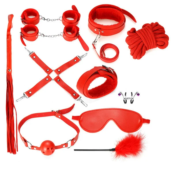 

Fun Plush 10 Piece Set couple flirting supplies SM bound handcuffs mouth stuffed with alternative adult sex toys