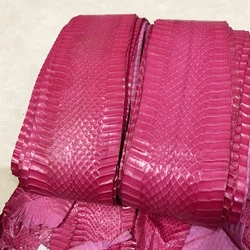 Rose Red snake skin Genuine Snake Leather For DIY Handmade Watch strap Snake Leather Solid color snake skin Leather 120/130cm
