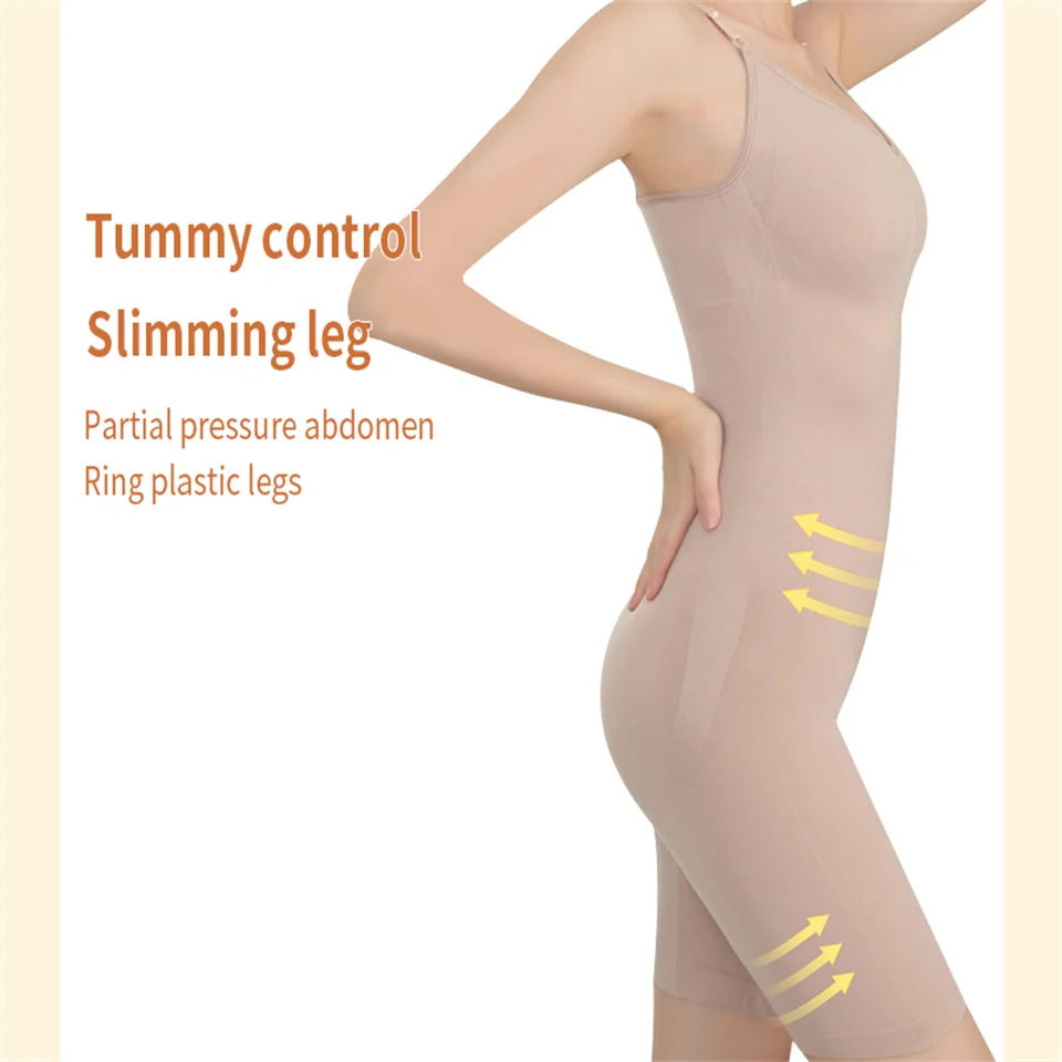 Becirzet Damen Bodysuit Shapewear Push-Up Korsett Taillentrainer Körperformer Schlankmachender Body mit Offenem Schritt Damen-Jumpsuit Unterwäsche – Detail 6