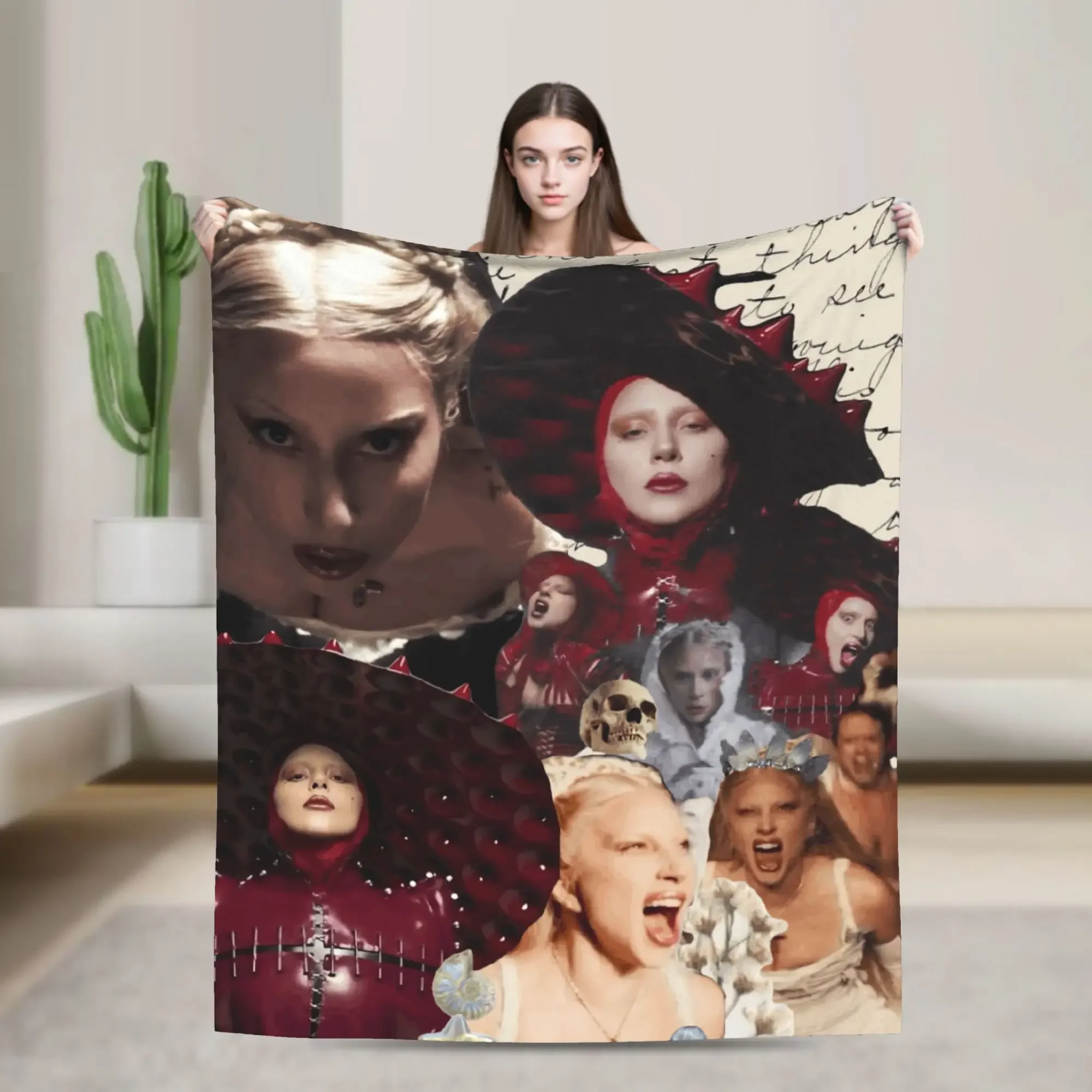 Lady Gaga Stupid Love Album Inspired Soft Plush Throw Blanket Warm Flannel Bedspread Sofa Cover Home Decor