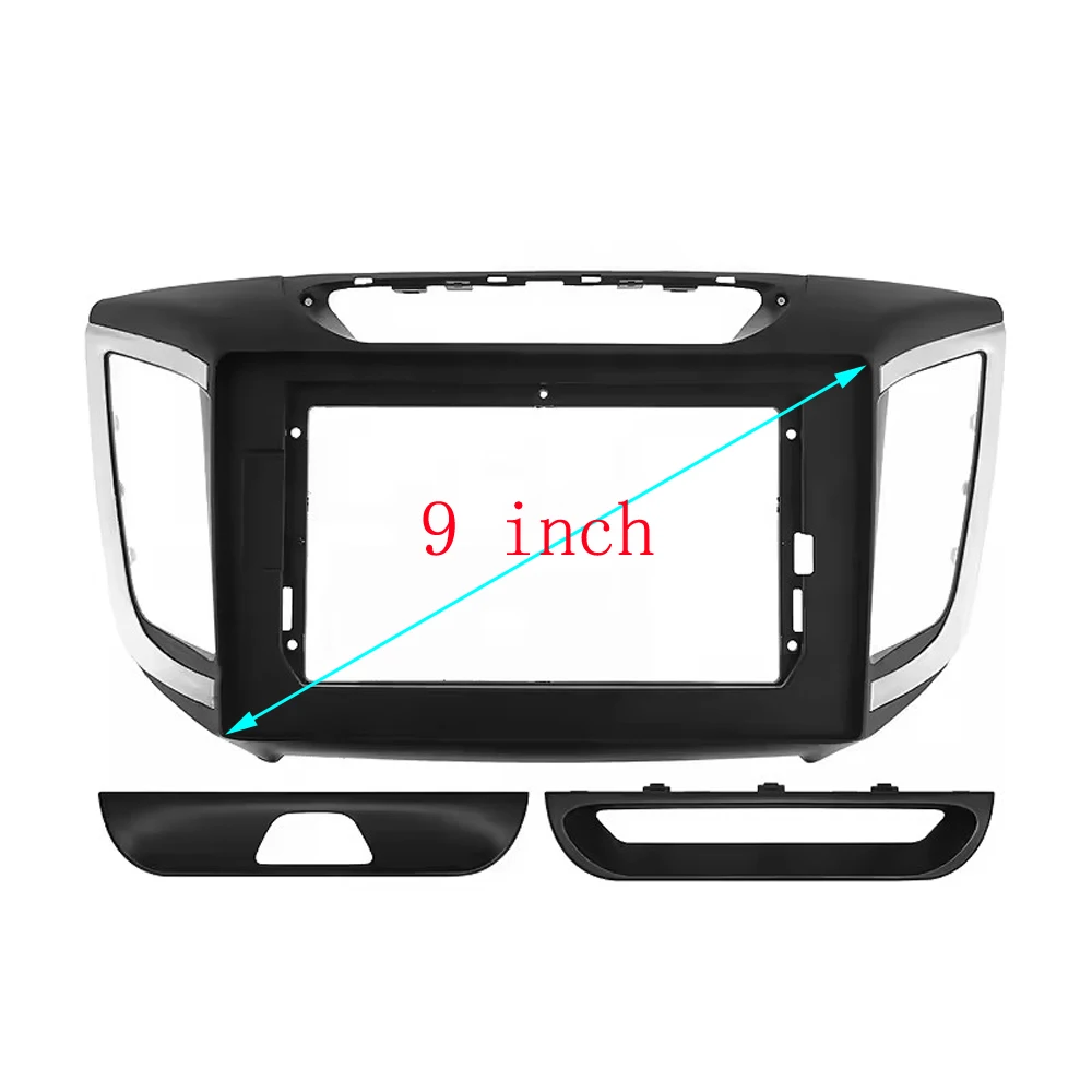Car Audio Fascia Frame Adapter For Hyundai IX25 Creta 2014-2019 9/10.1 inch Big Screen 2DIN Dash Fitting Panel Frame Kit