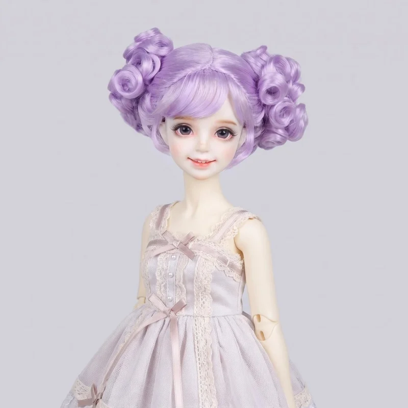 JD292 1/3 SD Pretty Purple BJD Synthetic Mohair Wigs Suit For Size 8-9inch Double Bowl Braid Doll Hair Wig Cheap Wholesale Price