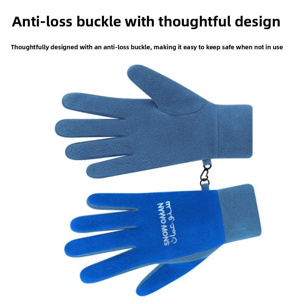 Luvas de lã unissex para inverno, forradas de lã, antiderrapantes, à prova de vento, resistentes ao frio, adequadas para ciclismo, esportes, direção e uso ao ar livre