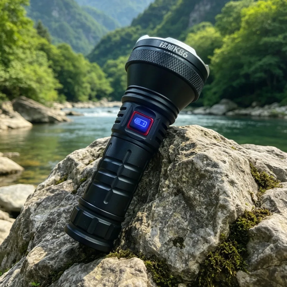 98K Super Bright Flashlight BT90 High Power Long‑Throw Torch Ultra‑Long Runtime for Outdoor Camping Patrol Lighting
