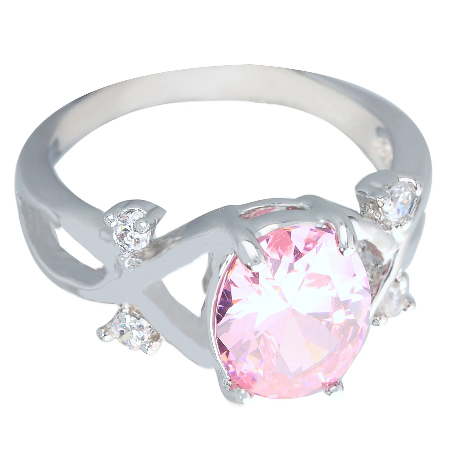 8*10mm Pink Kunzite6 925 Sterling Silver Ring Q0644-F